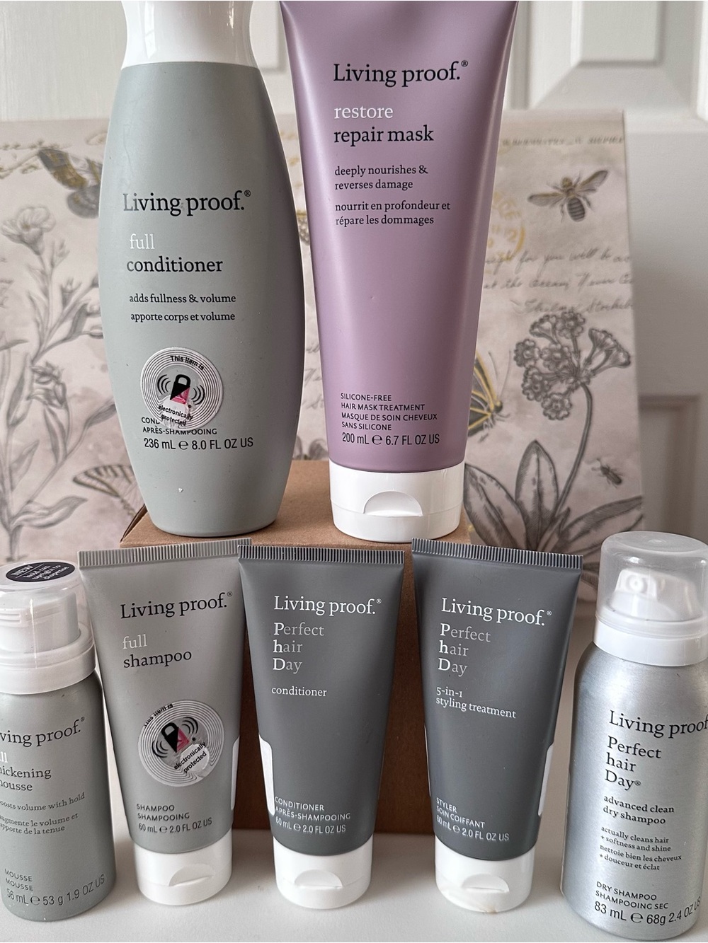 Living Proof 7 pc Bundle - Shampoo, 2 Conditioners, Repair Mask, Travel Items